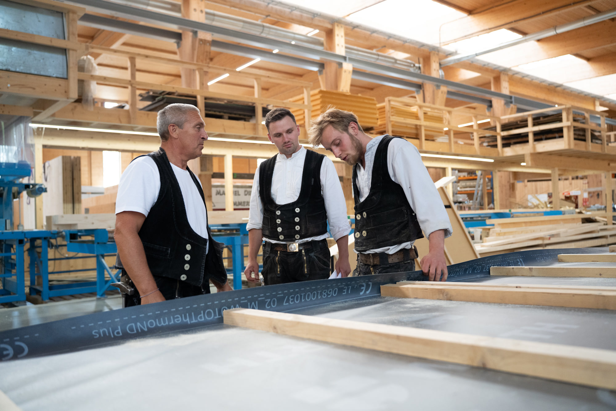 Massivholz-Vorproduktion an der Abbundanlage von Diestelmeier-Witte